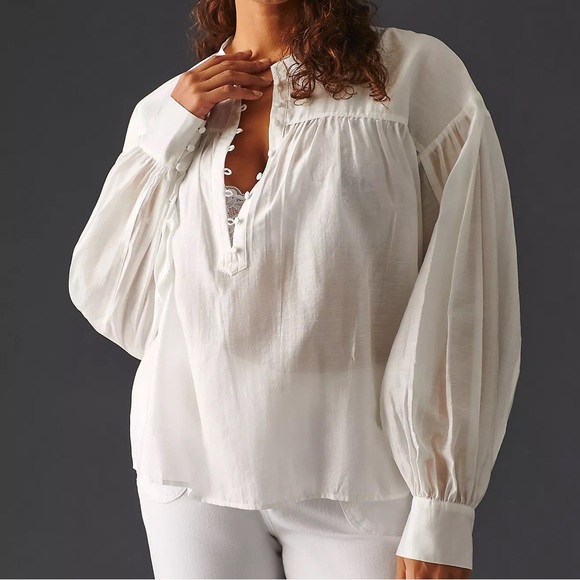 ✨ HOST PICK ✨ NWTS ANTHRO HENLEY BLOUSE (LP) - Picture 8 of 17